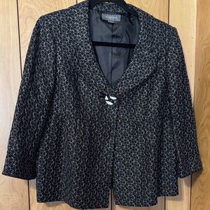 Liz Claiborne Black Blazer with White Accents